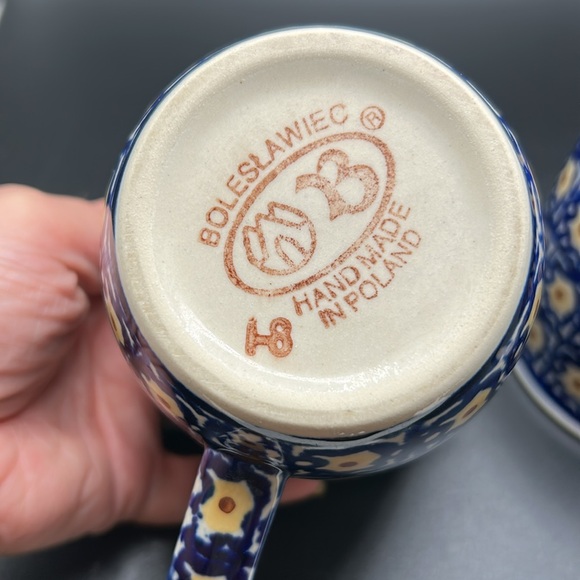 Blue and White Patterned Ceramic Mugs - Picture 6 of 9